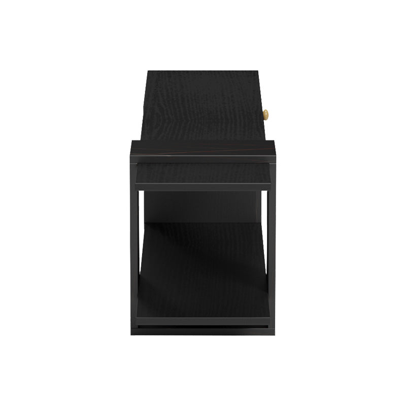 Тв шкаф Standi в черно-черен мраморен нюанс 120x25x36.8cm