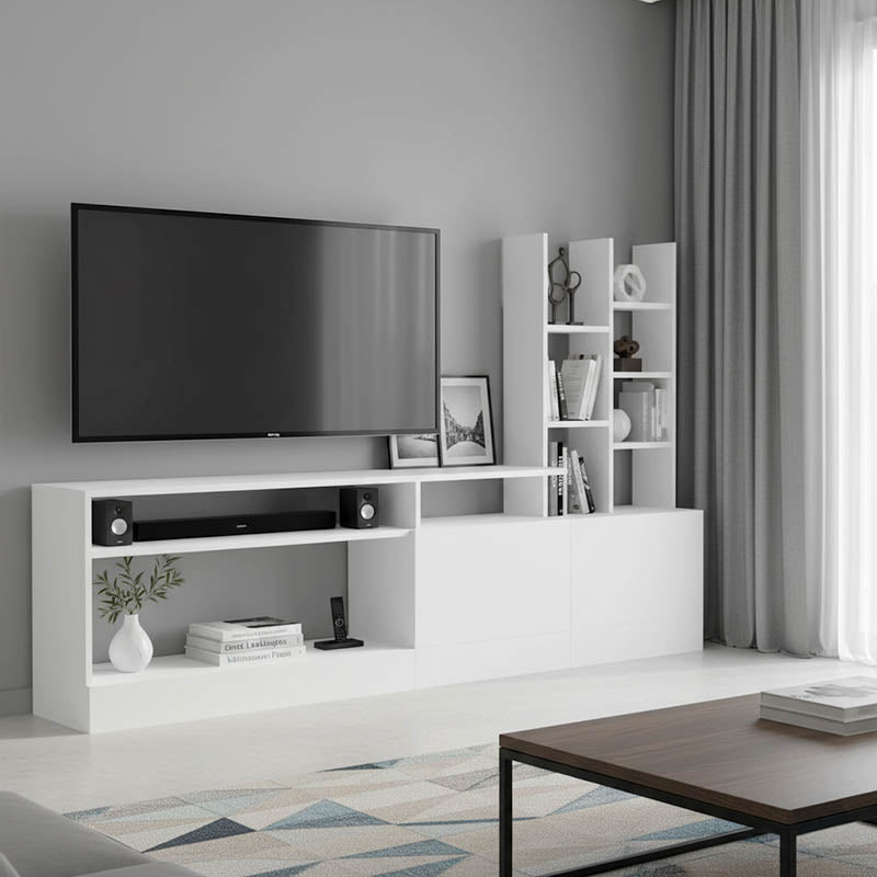 ТВ модул Seruno  в бяло 170x25x100см