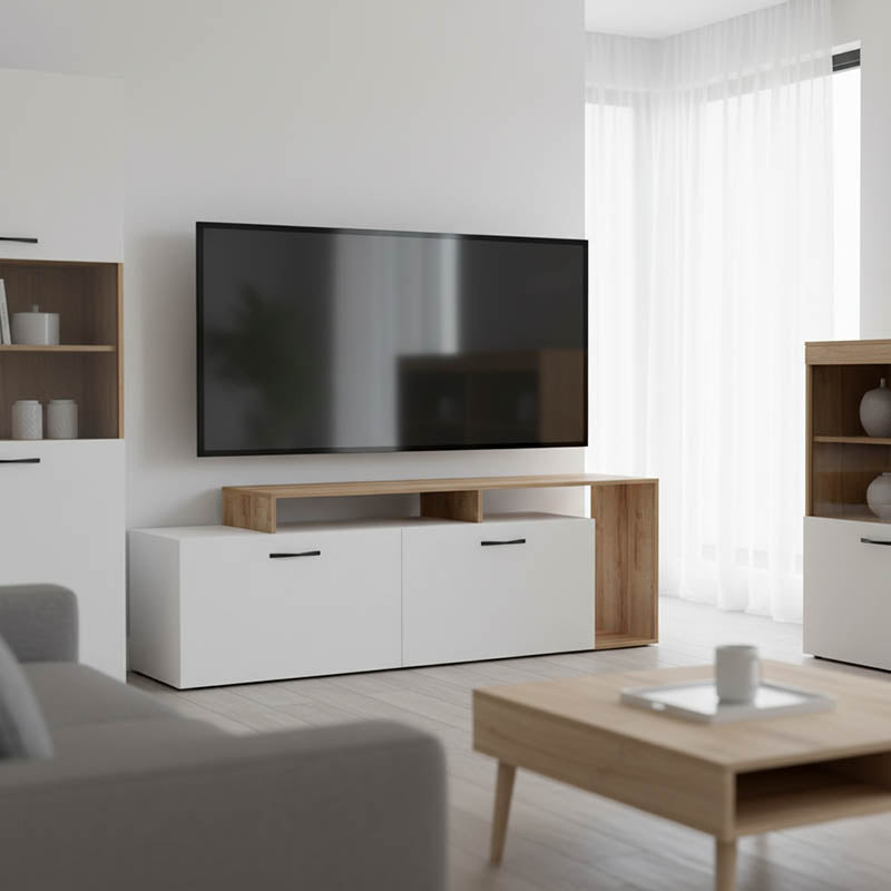 Тв шкаф Tobler цвят бял дъб 170x40x53см