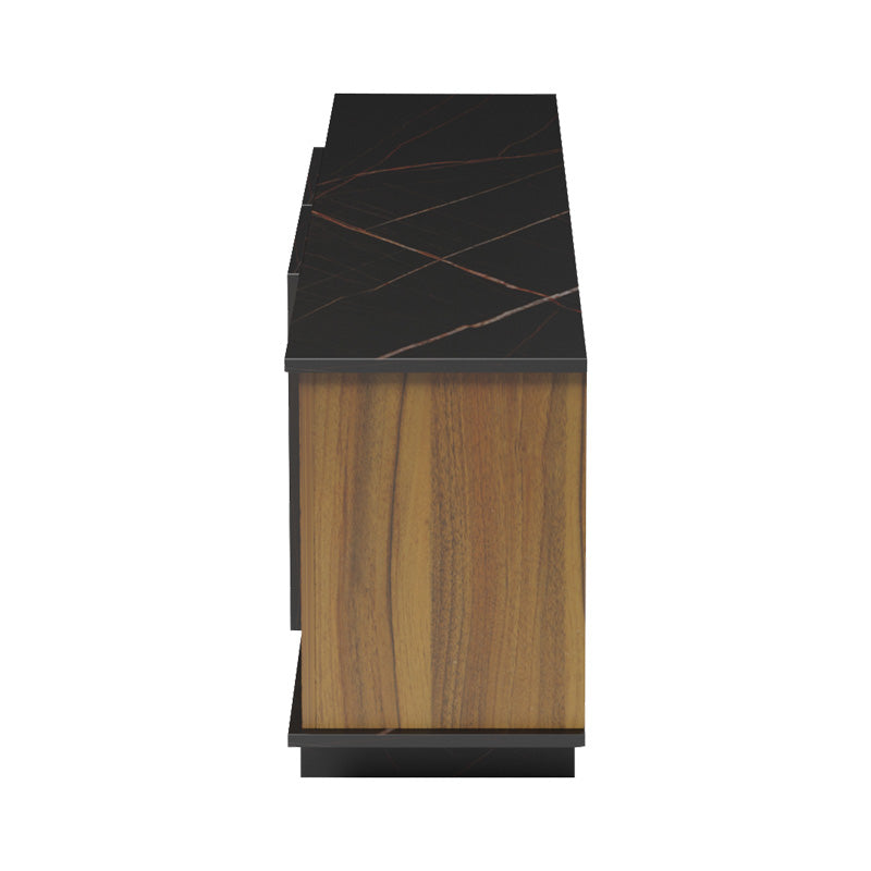 Бюфет Zafore в цвят орех с черен мрамор 180x33x50см