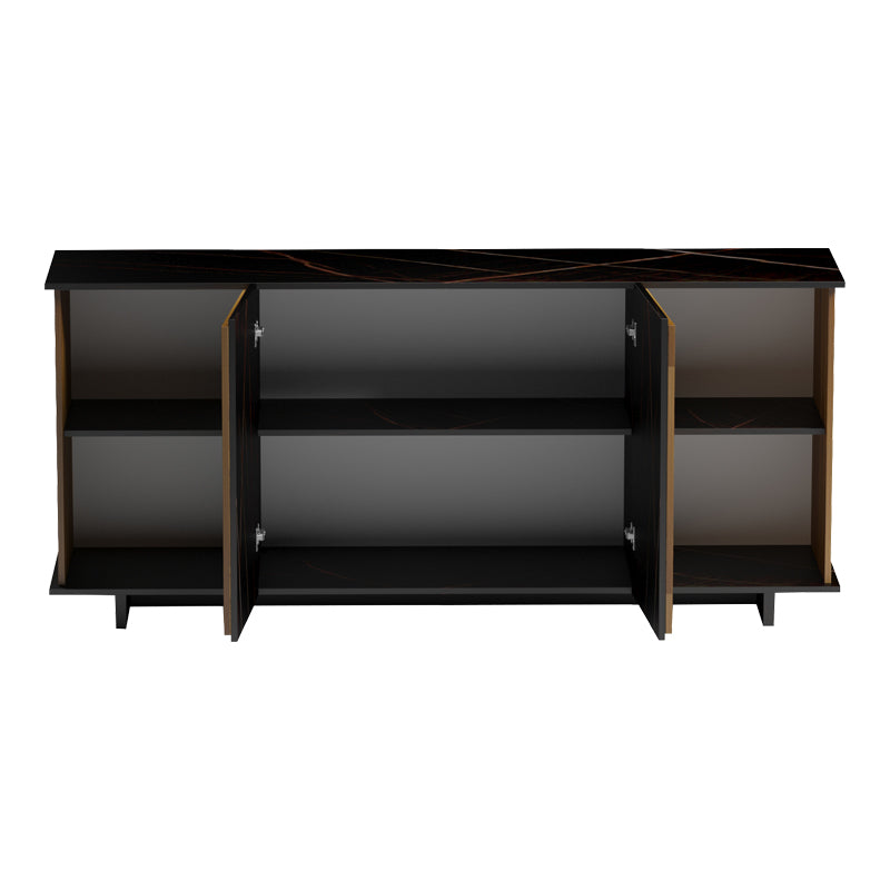 Бюфет Zafore в цвят орех с черен мрамор 180x45x80см