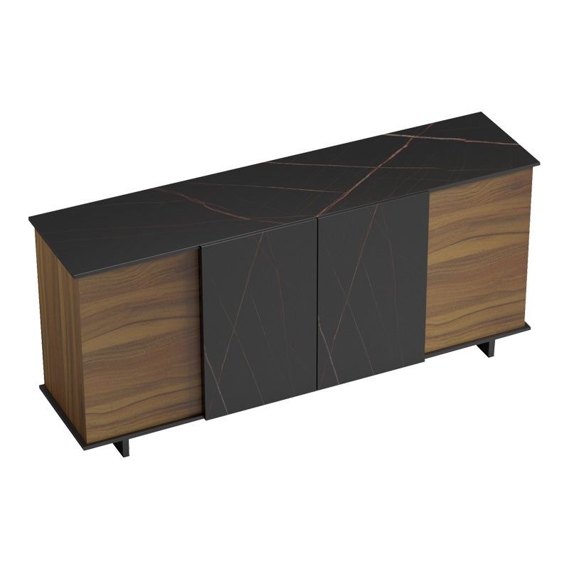 Бюфет Zafore в цвят орех с черен мрамор 180x45x80см