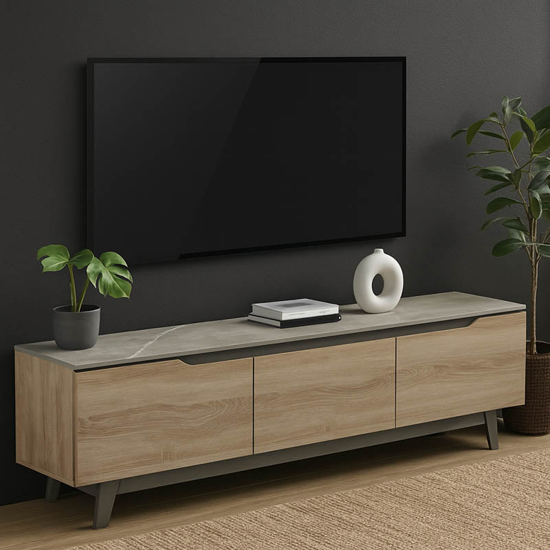 ТВ шкаф KASANDRA в бежов мрамор-сонома нюанс 180x35x48.5см