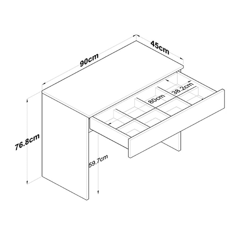 Конзола-тоалетка Artemisia в бяло 90x45x76.8см