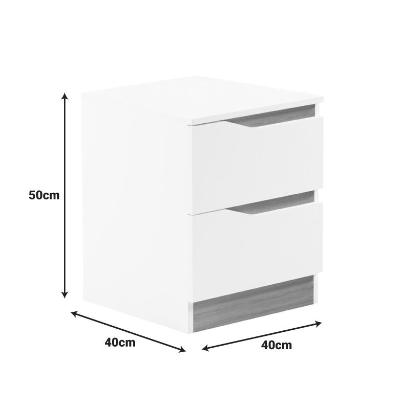 Нощно шкафче Verena в бяло-сонома 40х40х50см