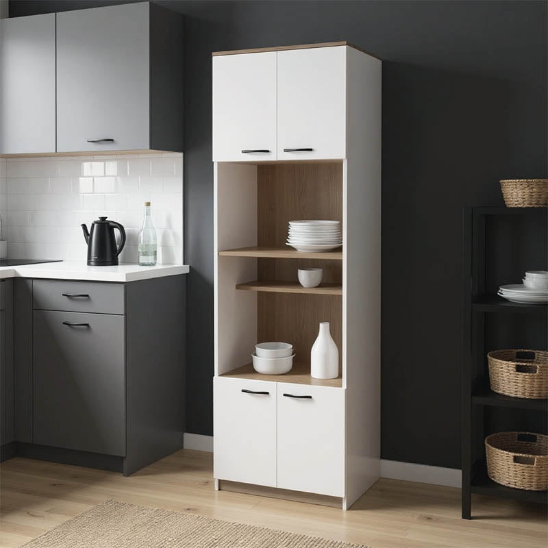 Кухненски шкаф rowan в бял нюанс-сонома 60x42x182см