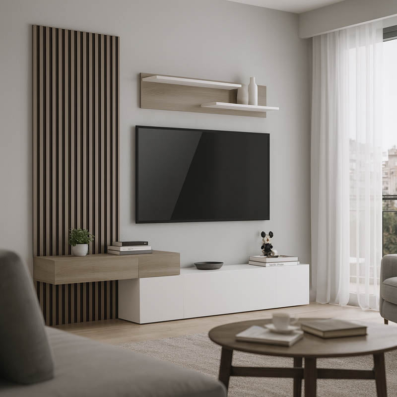 Холна гарнитура litende в бял нюанс-сонома 249.4x42.2x199.5см