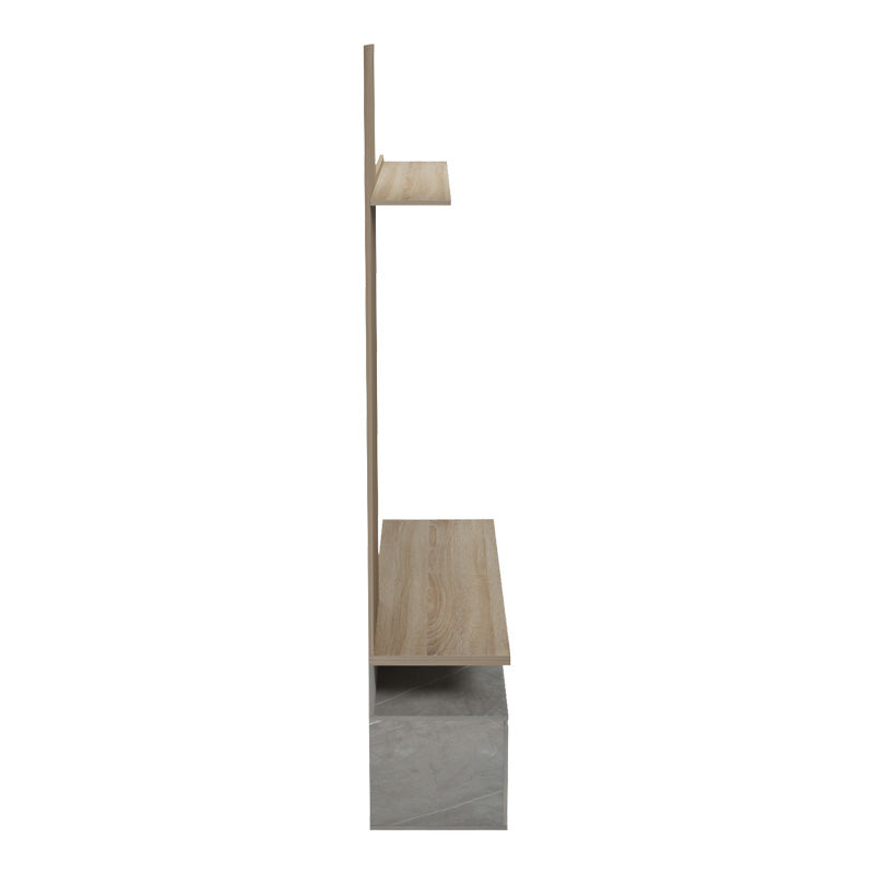 Холна гарнитура PERLENTO бежов мрамор нюанс и цвят сонома 140x41x219,5см