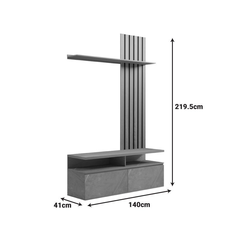 Холна гарнитура Perlento бежов мрамор нюанс и цвят сонома 140x41x219,5см