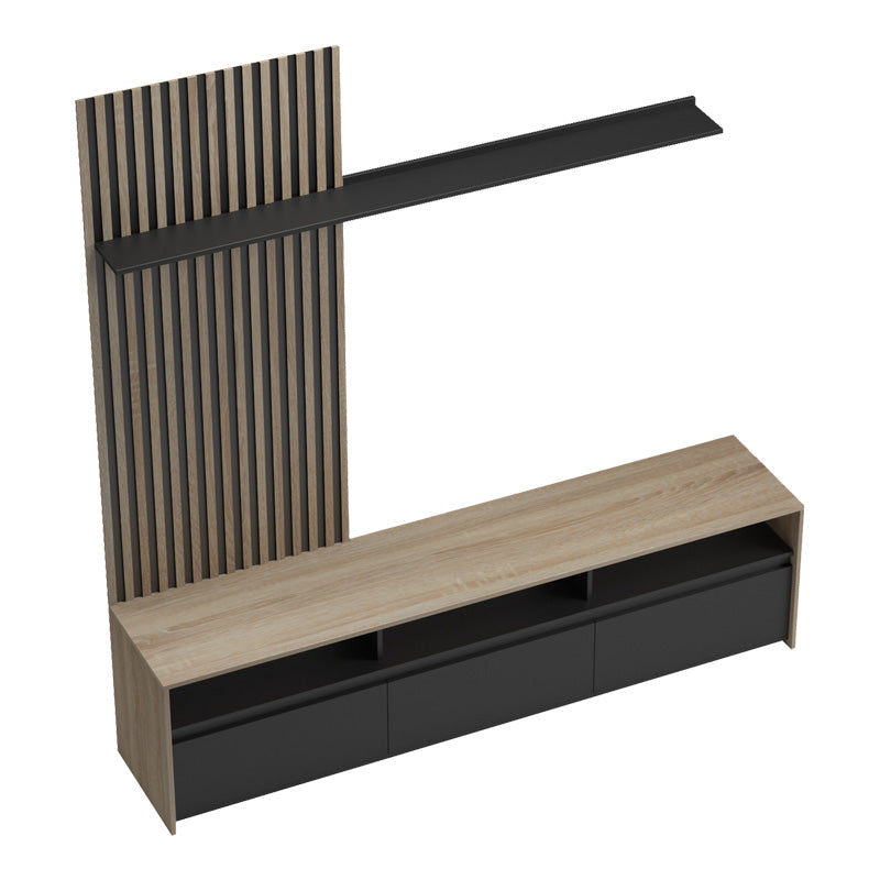 Холна гарнитура Delfina в цвят сонома и черно 190x40x199.5см