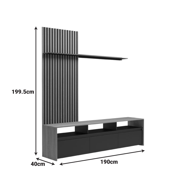 Холна гарнитура Delfina в цвят сонома и черно 190x40x199.5см