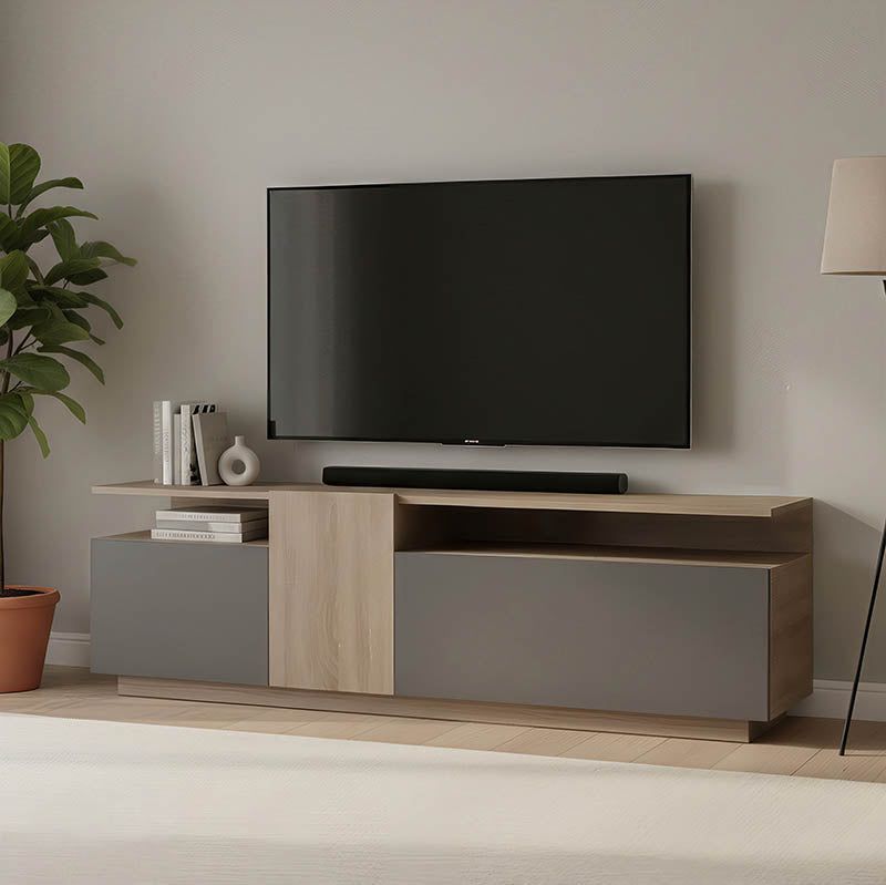 Тв шкаф Vendora в цвят сонома-антрацит 150x29.5x46.3см