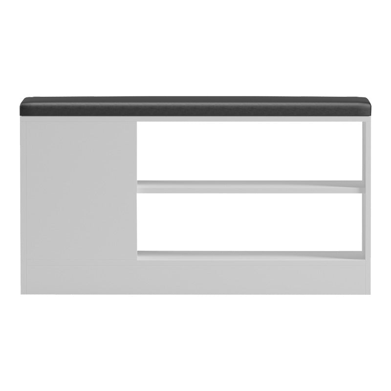 Шкаф за обувки-табуретка DEBOULE за 8 чифта обувки в бяло-черен цвят 90x30x46см