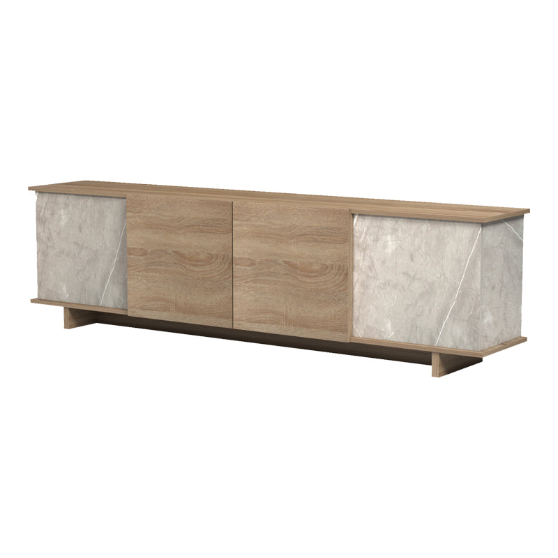 Тв шкаф Zafore сонома със сиво-бежов мраморен вид 180x33x50см