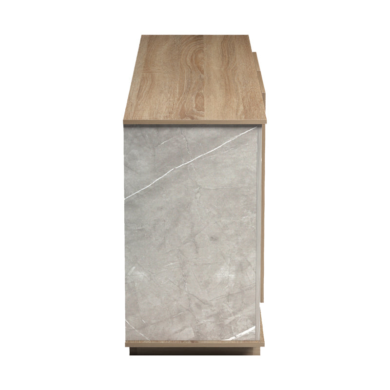 Бюфет Zafore сонома със сиво-бежов мраморен вид 180x45x80см
