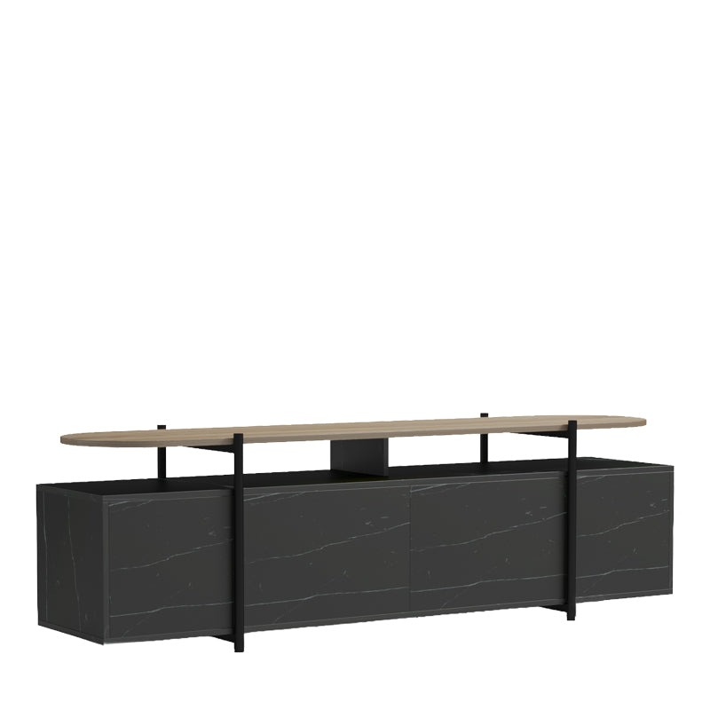 Тв шкаф MEDOUSA  с черно мраморно покритие 160x35.5x50см