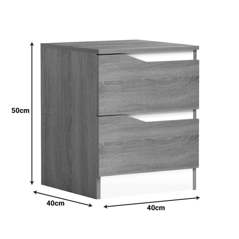 Нощно шкафче Verena сонома-бяло 40x40x50см