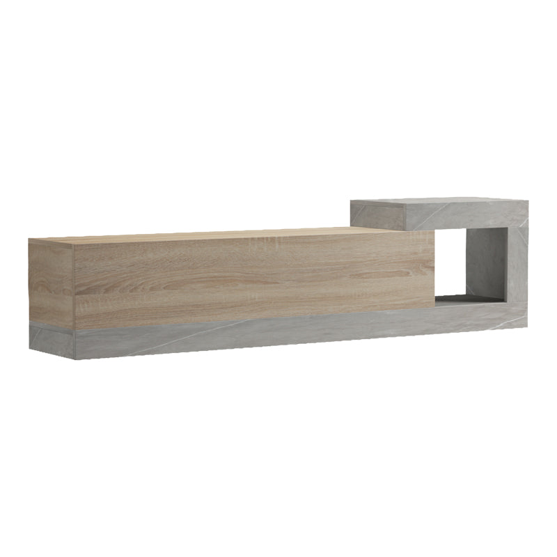 Стенен тв шкаф FLATO сонома-сив бежов мраморен вид 150x29.5x38.5см