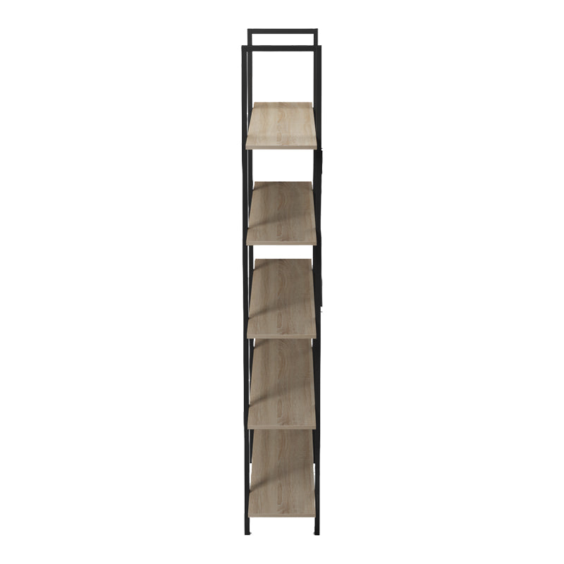 Етажерка за книги LOFTIE сонома - черен метал 126x28x165см
