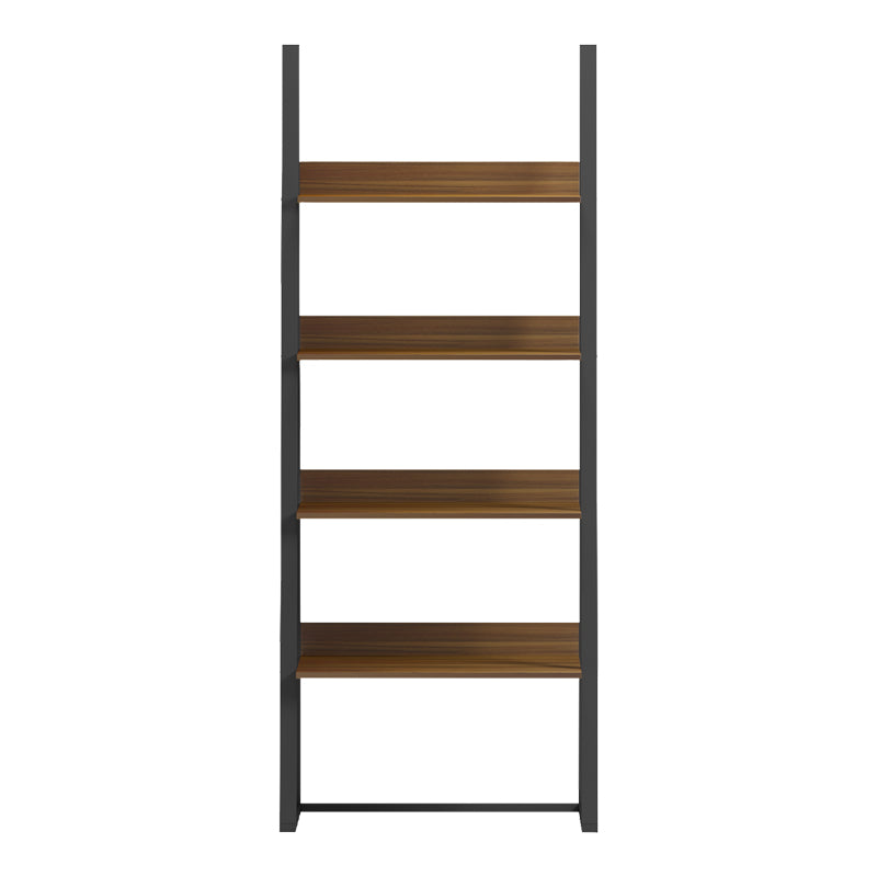 Етажерка за книги ALFA цвят орех, черен метал, 75x36x185 см