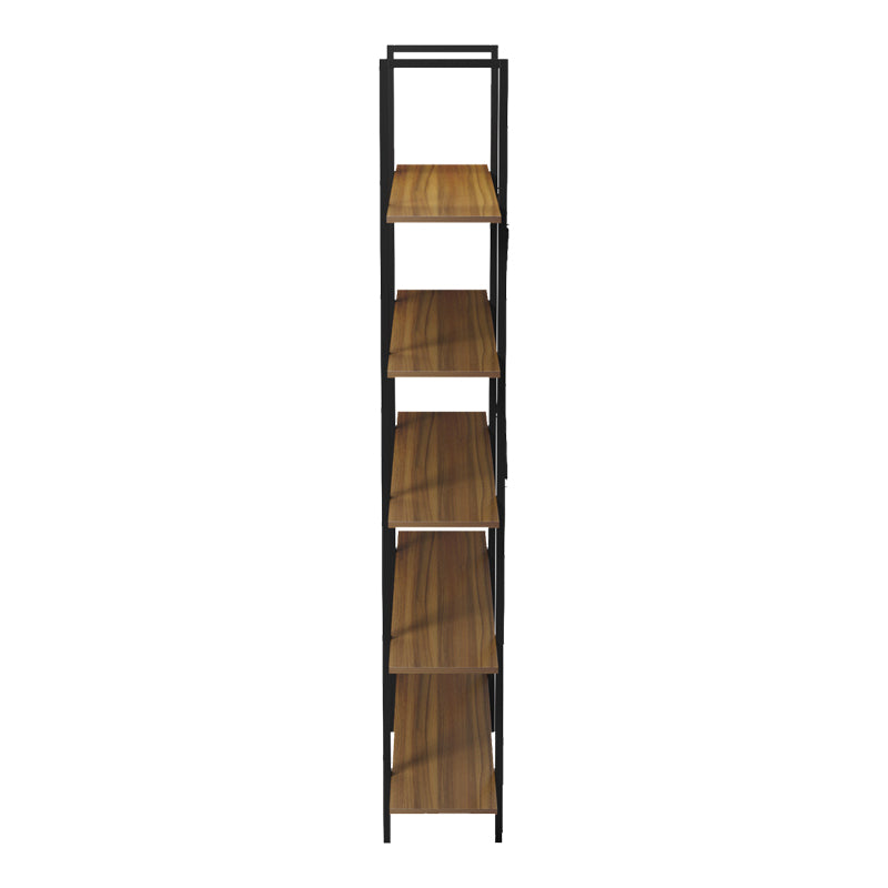 Етажерка за книги VAROUS  орех-черен метал 120x28x180см