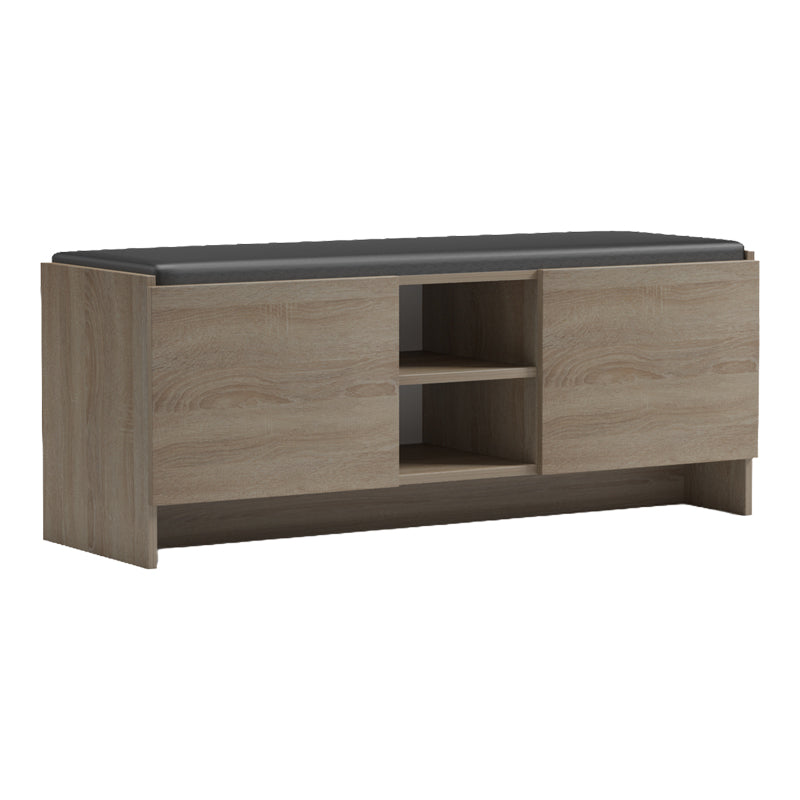 Поставка за обувки-табуретка Zulla сонома-черна 110x37x43см