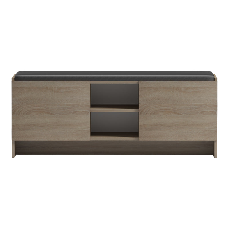 Поставка за обувки-табуретка Zulla сонома-черна 110x37x43см