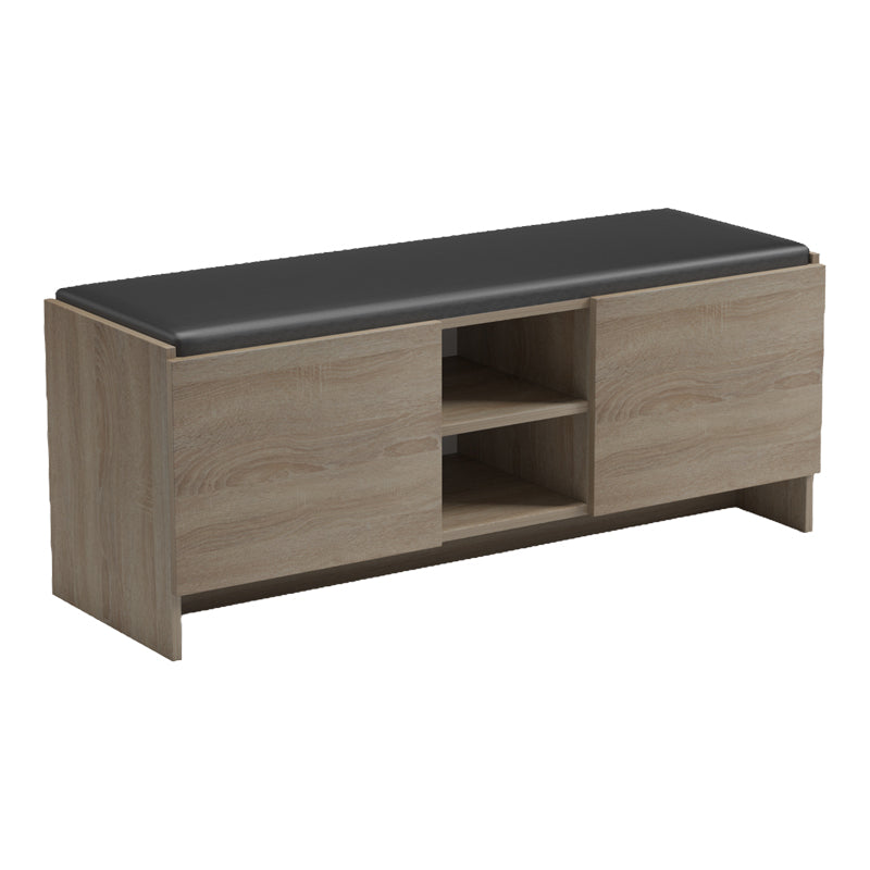 Поставка за обувки-табуретка Zulla сонома-черна 110x37x43см