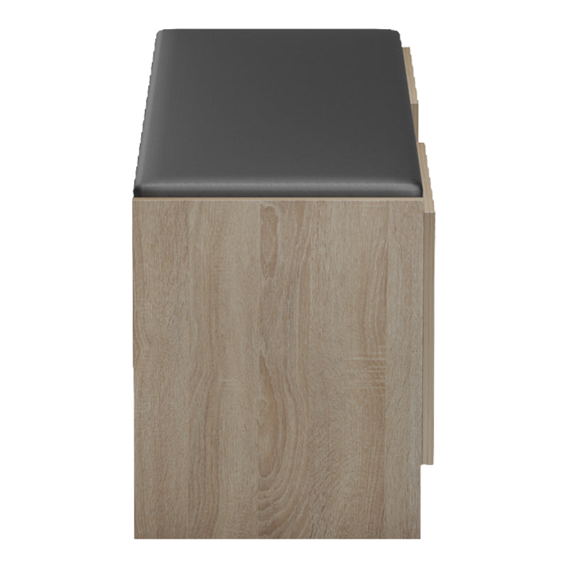 Поставка за обувки-табуретка Zulla сонома-черна 110x37x43см