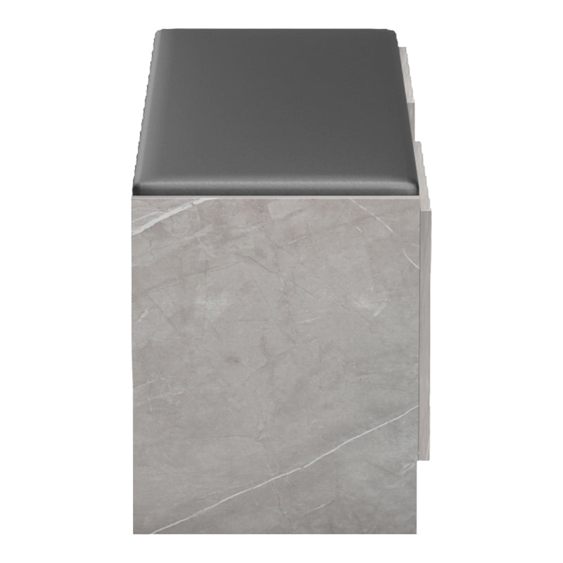 Поставка за обувки-табуретка Zulla сиво-бежово мраморен ефект-черно 110x37x43см