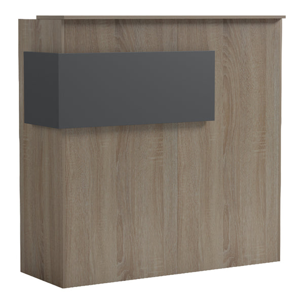 Рецепционно бюро OPTIMA с led осветление, цвят sonoma-antracit, 110x40x110 см