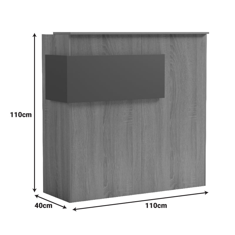 Рецепционно бюро OPTIMA с led осветление, цвят sonoma-antracit, 110x40x110 см