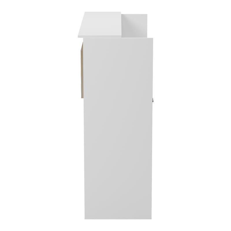 Рецепционно бюро OPTIMA с led осветление бяло - сонома110x40x110 см