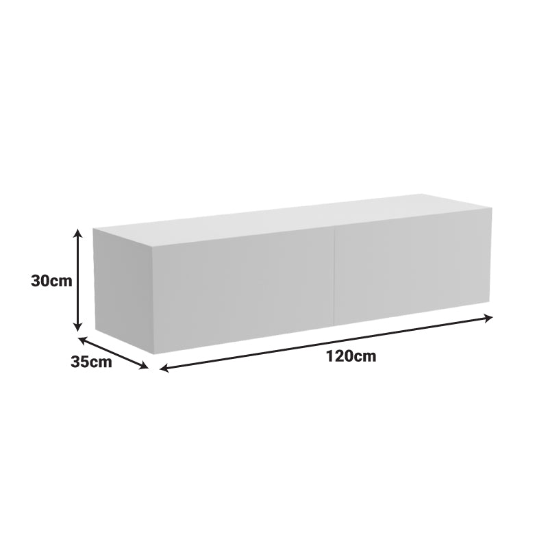 Стенен ТВ Шкаф RIVAL с LED Бял 120x35x30 см