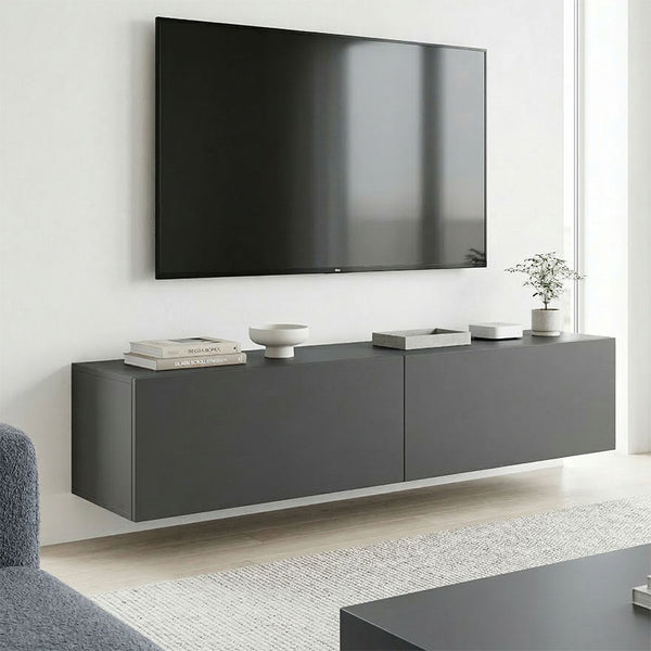 Стенен ТВ шкаф с Led RIVAL антрацит 120x35x30см
