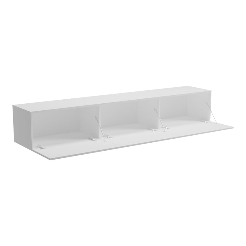 Стенен ТВ Шкаф RIVAL с LED Бял 180x35x30 см