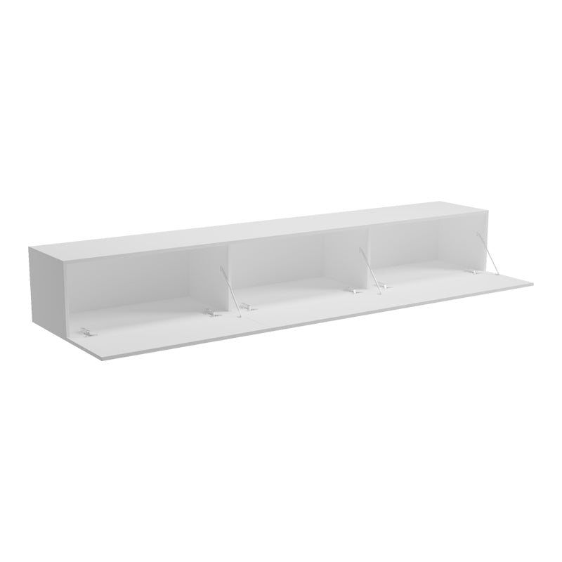 Стенен тв шкаф с led RIVAL бял 210x35x30см