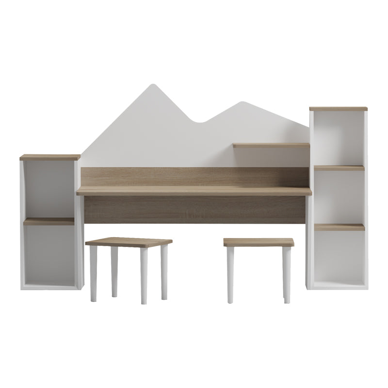 Детско бюро с табуретка dualto sonoma-white 180x30x93.6см