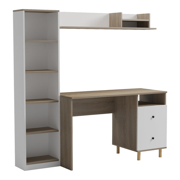 Офис модул KONTOR сонома-бял  160x50x162см