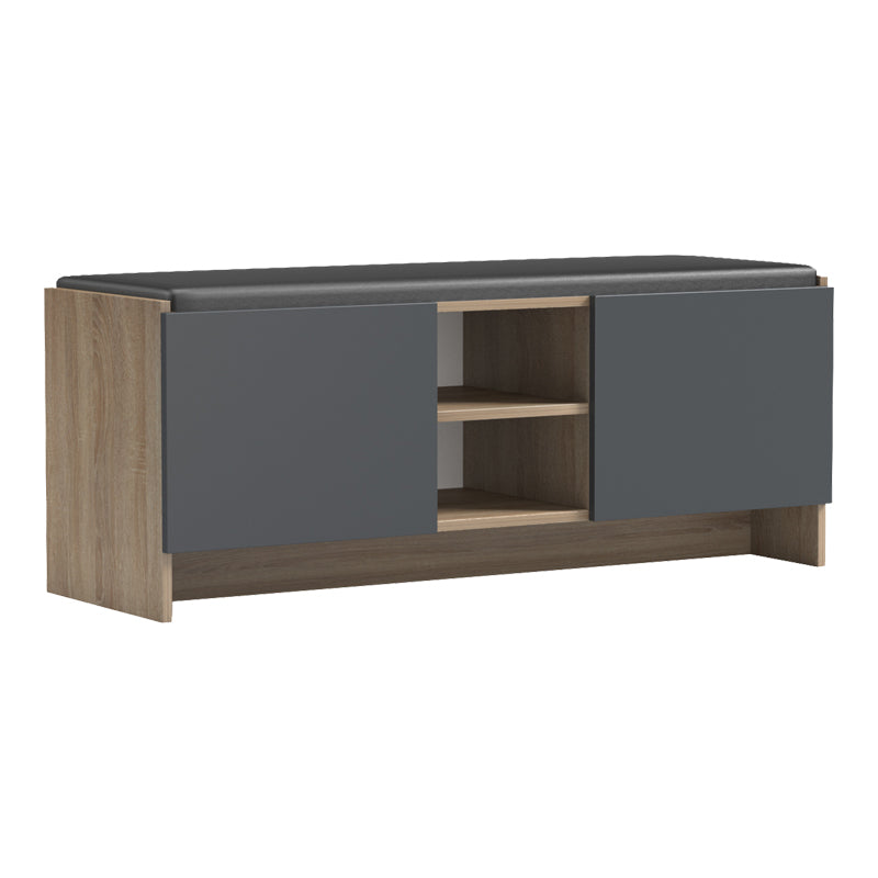 Шкаф-табуретка  за антре -ZULLA 10 чифта сонома-антрацит 110x37x43см