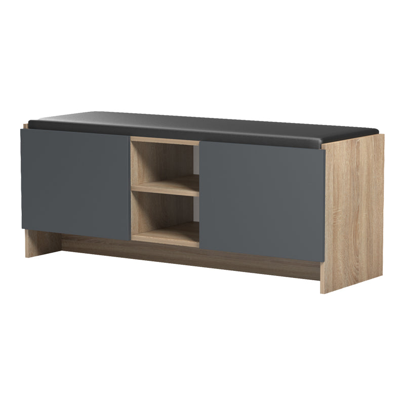Шкаф-табуретка  за антре -ZULLA 10 чифта сонома-антрацит 110x37x43см