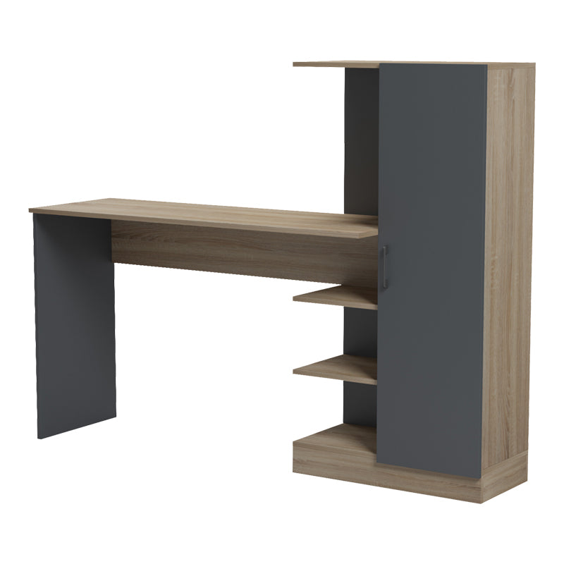 Офис с библиотека и шкаф OFISIO  сонома-антрацит 152.3x40x120см