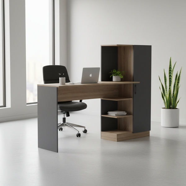 Офис с библиотека и шкаф OFISIO  сонома-антрацит 152.3x40x120см