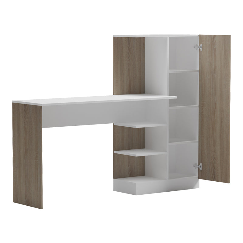 Офис с библиотека и шкаф OFISIO сонома-бял  152.3x40x120см