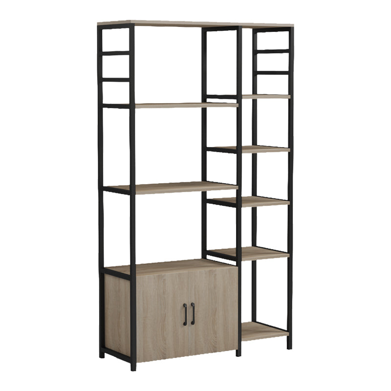 Подов рафт RANEA- сонома-черен 85x32x150см
