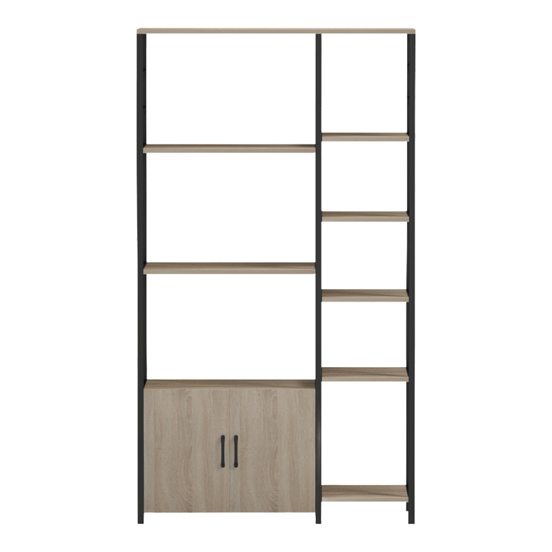 Подов рафт RANEA- сонома-черен 85x32x150см