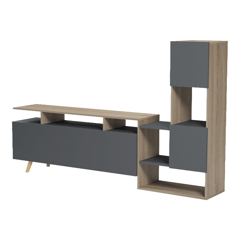 Тв шкаф defry sonoma-antracit 177.5x31.5x110см