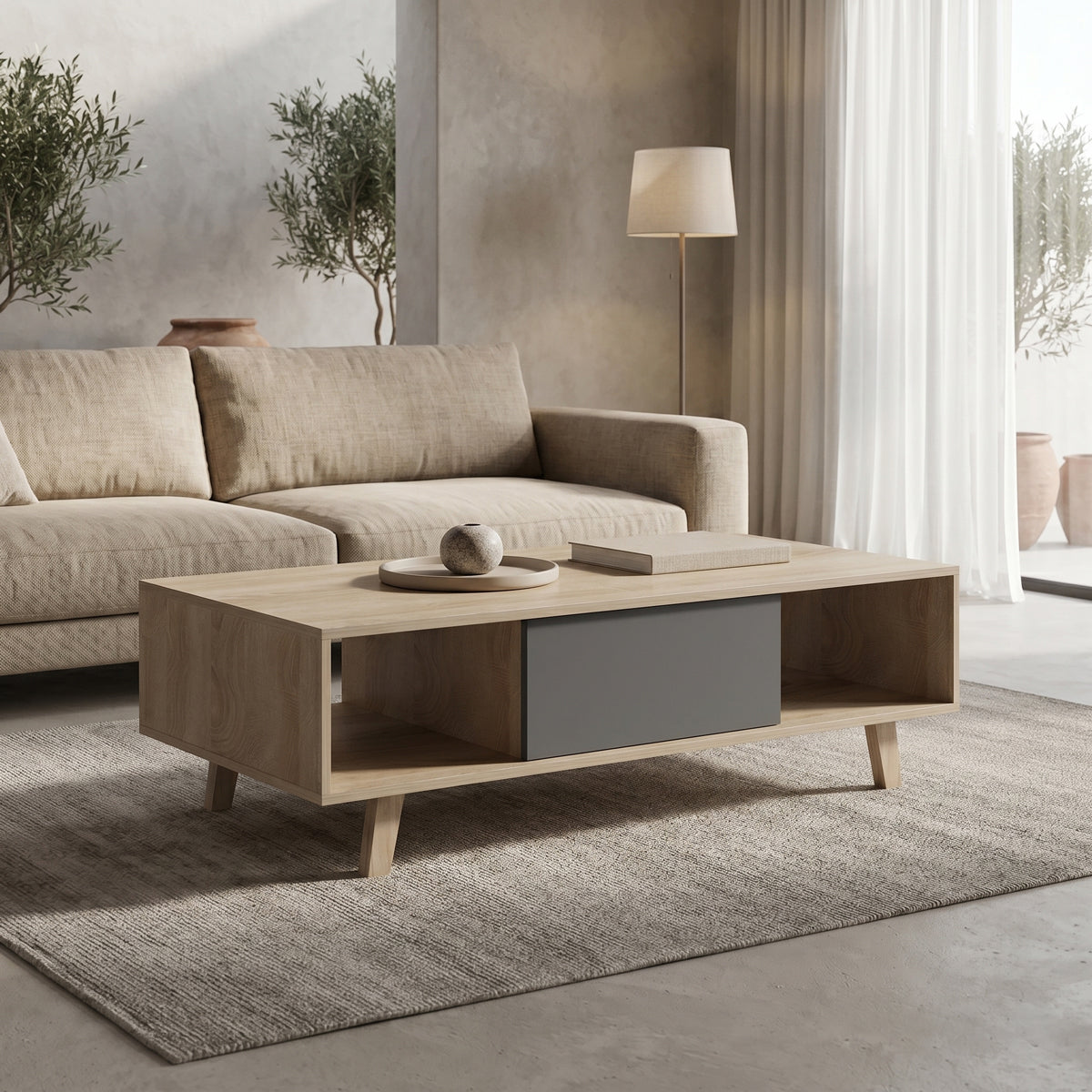 Холна маса elonza sonoma-антрацит 120x60x36см