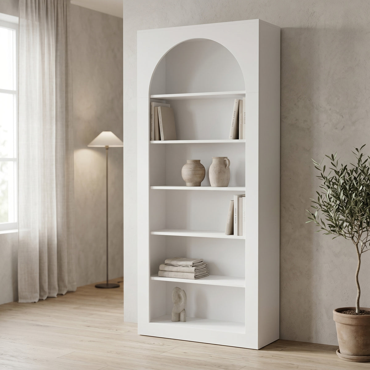Етажерка за книги boke бяла 80x31.5x180см