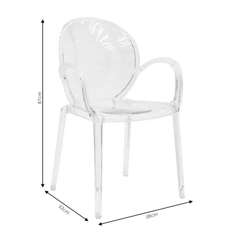 Кресло поликарбонат  Flair PC цвят сив прозрачен 52/58/87